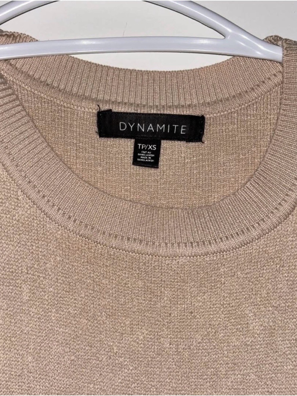 Dynamite Men’s Crewneck Sweater in Light Beige